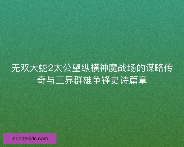 无双大蛇2太公望纵横神魔战场的谋略传奇与三界群雄争锋史诗篇章